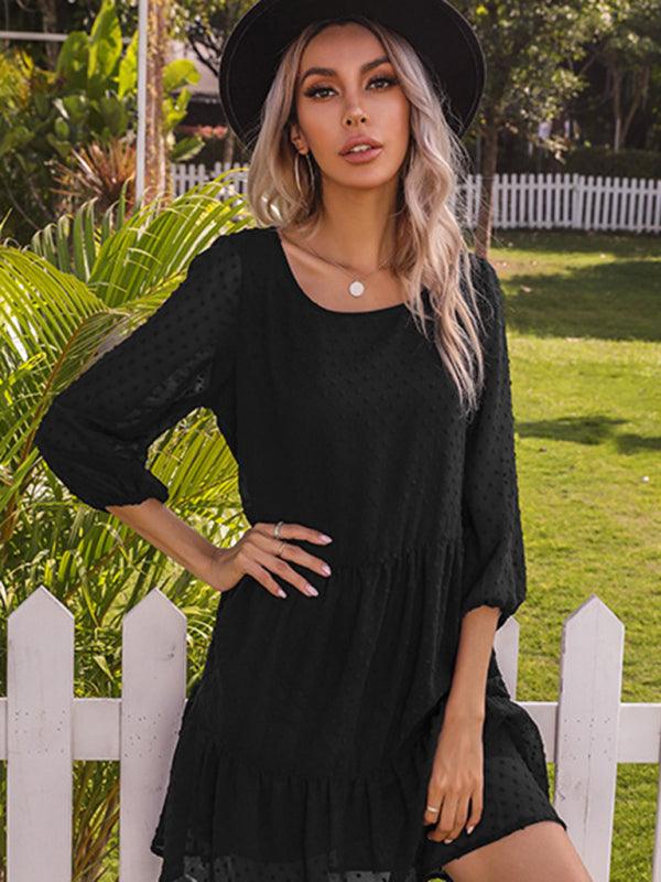 Mini Jurk met Luchtige Mouwen en Volant - Group4 - Jurkjes.co