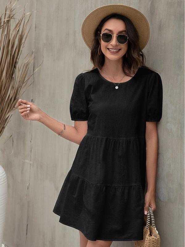 Mini Jurk met Luchtige Mouwen - Mini Dresses - Jurkjes.co