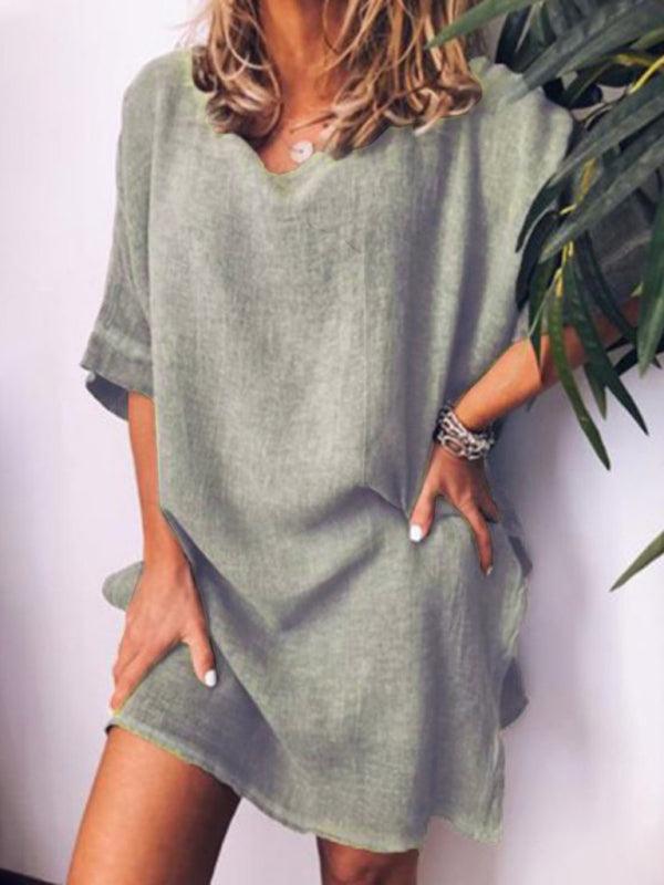 Mini Jurk met Luchtige Mouwen - Mini Dresses - Jurkjes.co