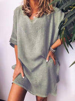 Mini Jurk met Luchtige Mouwen - Mini Dresses - Jurkjes.co