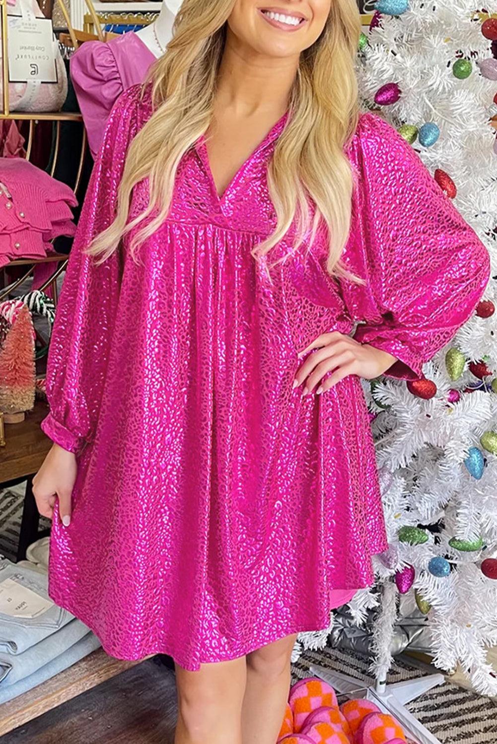 Mini Jurk met Luipaardprint en Kraag - Mini Dresses - Jurkjes.co