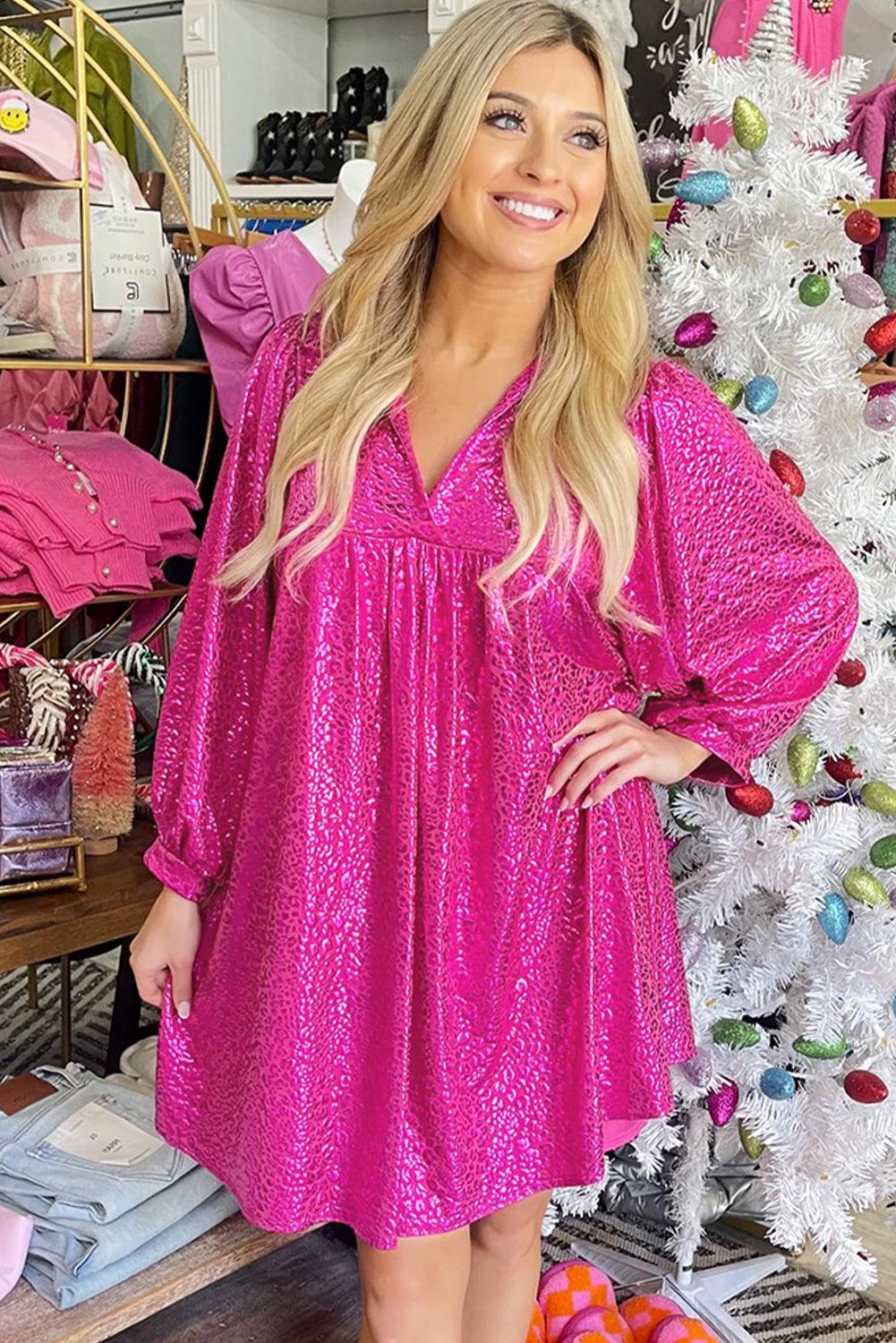 Mini Jurk met Luipaardprint en Kraag - Mini Dresses - Jurkjes.co