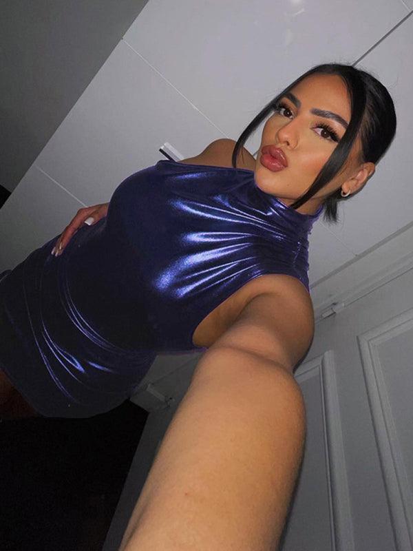 Mini Jurk met Metallic Look - Group3 - Jurkjes.co