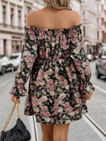 Mini Jurk met Off-Shoulder en Bloemenprint - Group4 - Jurkjes.co