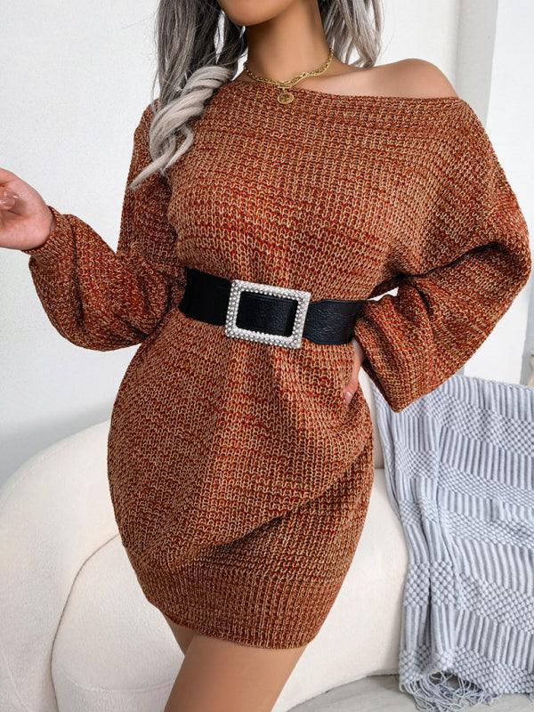 Mini Jurk met Off-Shoulder en Ceintuur - Mini Dresses - Jurkjes.co