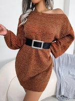 Mini Jurk met Off-Shoulder en Ceintuur - Mini Dresses - Jurkjes.co