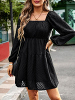 Mini Jurk met Off-Shoulder en Chevron - Mini Dresses - Jurkjes.co