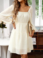 Mini Jurk met Off-Shoulder en Chevron - Mini Dresses - Jurkjes.co