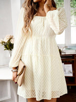 Mini Jurk met Off-Shoulder en Chevron - Mini Dresses - Jurkjes.co