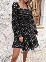 Mini Jurk met Off-Shoulder en Polka Dots - Mini Dresses - Jurkjes.co