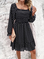 Mini Jurk met Off-Shoulder en Polka Dots - Mini Dresses - Jurkjes.co