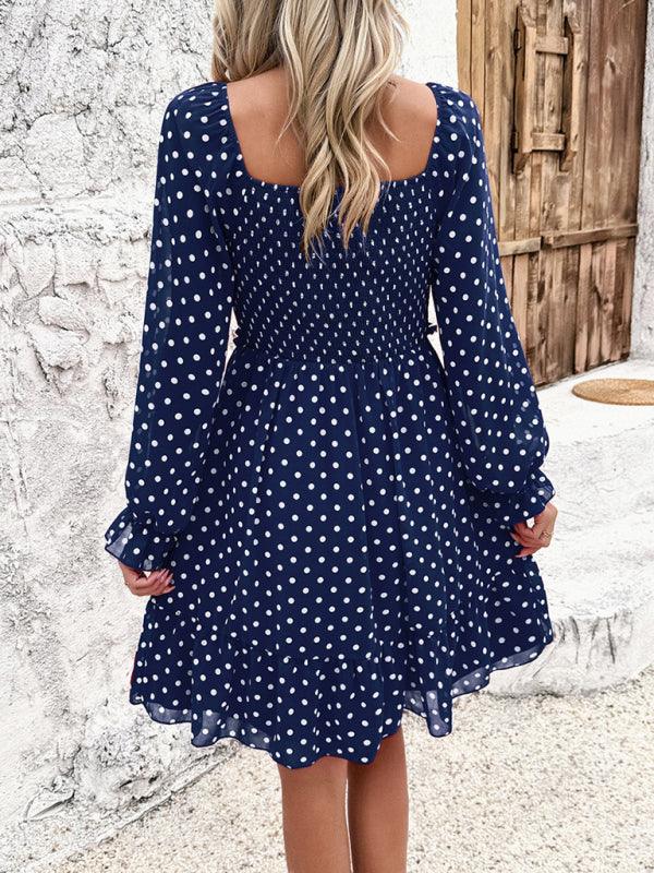Mini Jurk met Off-Shoulder en Polka Dots - Mini Dresses - Jurkjes.co