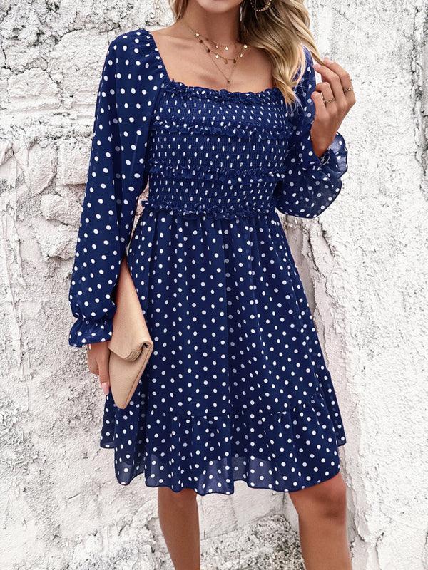 Mini Jurk met Off-Shoulder en Polka Dots - Mini Dresses - Jurkjes.co