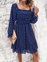 Mini Jurk met Off-Shoulder en Polka Dots - Mini Dresses - Jurkjes.co