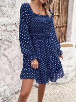 Mini Jurk met Off-Shoulder en Polka Dots - Mini Dresses - Jurkjes.co