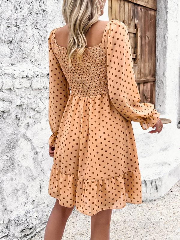 Mini Jurk met Off-Shoulder en Polka Dots - Mini Dresses - Jurkjes.co