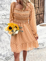 Mini Jurk met Off-Shoulder en Polka Dots - Mini Dresses - Jurkjes.co