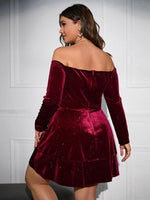 Mini Jurk met Off-Shoulder en Velvet - Mini Dresses - Jurkjes.co