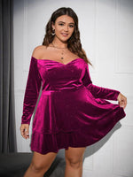 Mini Jurk met Off-Shoulder en Velvet - Mini Dresses - Jurkjes.co
