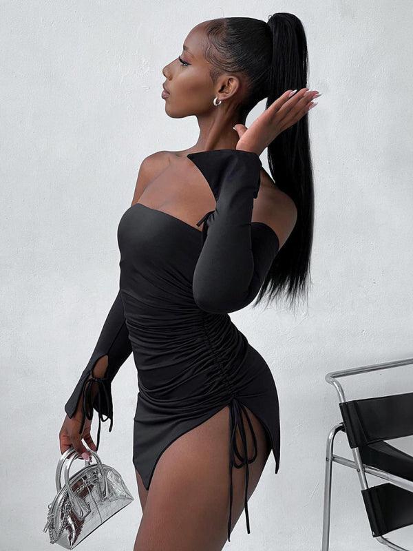 Mini Jurk met Off-Shoulder en Zij-Split - Group5 - Jurkjes.co