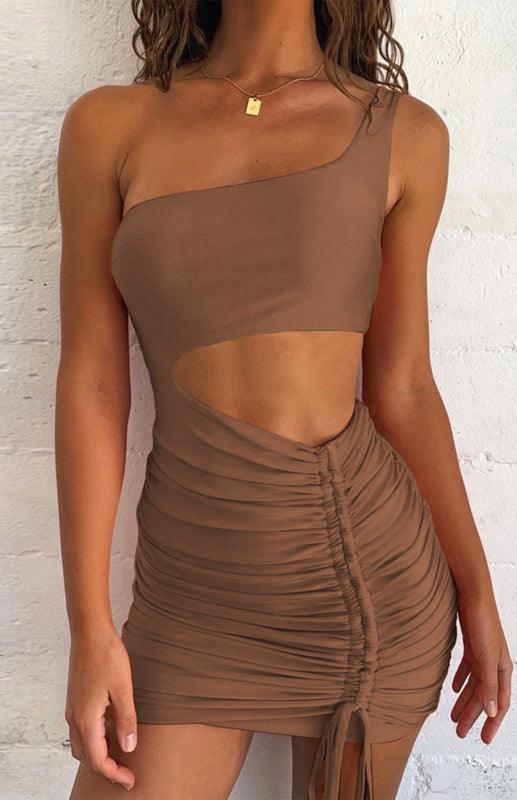 Mini Jurk met One-Shoulder en Cut-Out - Group4 - Jurkjes.co