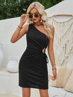 Mini Jurk met One-Shoulder en Rimpeldetail - Group6 - Jurkjes.co