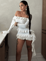 Mini Jurk met One-Shoulder en Rimpelrok - Group5 - Jurkjes.co