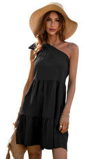 Mini Jurk met One-Shoulder Ontwerp - Mini Dresses - Jurkjes.co