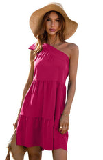 Mini Jurk met One-Shoulder Ontwerp - Mini Dresses - Jurkjes.co