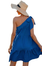 Mini Jurk met One-Shoulder Ontwerp - Mini Dresses - Jurkjes.co