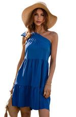 Mini Jurk met One-Shoulder Ontwerp - Mini Dresses - Jurkjes.co