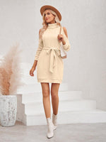 Mini Jurk met Open Schouders en Strikceintuur - Midi Dresses - Jurkjes.co