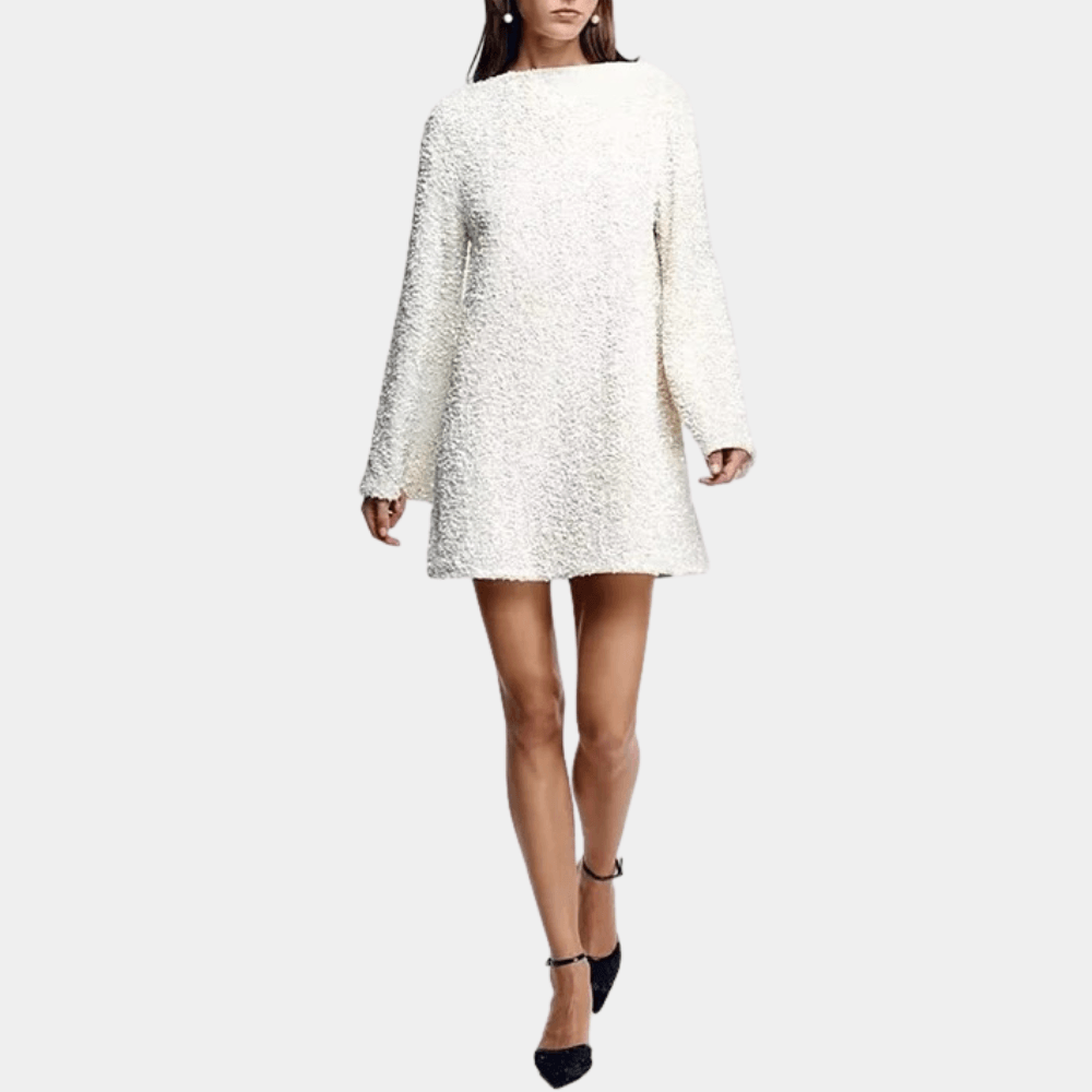 Mini Jurk met Pailletten en Lange Mouwen - CB - Dresses - Jurkjes.co