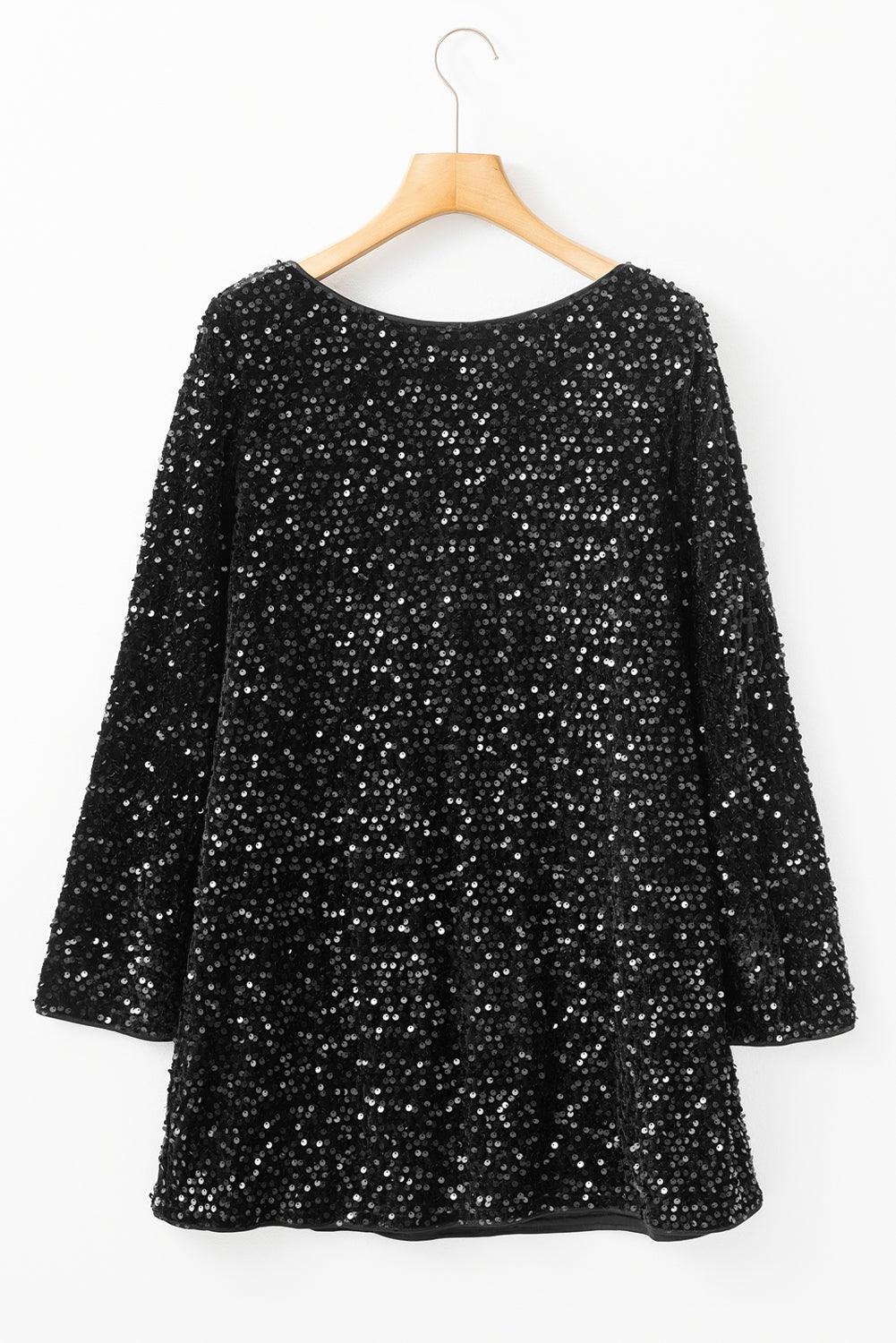 Mini Jurk met Pailletten en Open Rug - Mini Dresses - Jurkjes.co