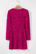 Mini Jurk met Pailletten en V-hals - Sequin Dresses - Jurkjes.co