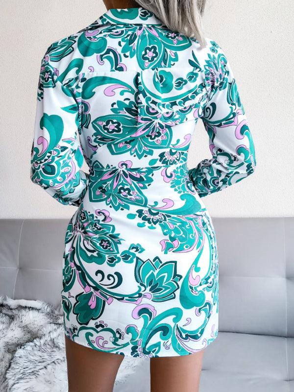 Mini Jurk met Paisleyprint en Asymmetrische Zoom - Mini Dresses - Jurkjes.co