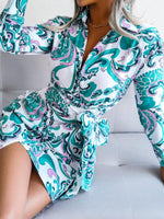 Mini Jurk met Paisleyprint en Asymmetrische Zoom - Mini Dresses - Jurkjes.co