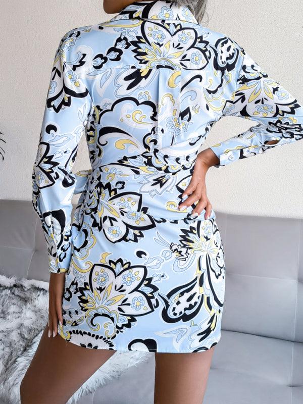 Mini Jurk met Paisleyprint en Asymmetrische Zoom - Mini Dresses - Jurkjes.co