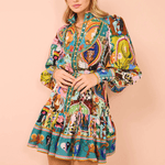 Mini-jurk met Patchwork en Ruches - Women Summer Dress - Jurkjes.co