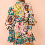 Mini-jurk met Patchwork en Ruches - Women Summer Dress - Jurkjes.co