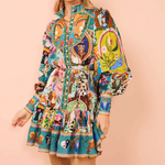 Mini-jurk met Patchwork en Ruches - Women Summer Dress - Jurkjes.co