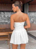 Mini Jurk met Plooi-Bovenstuk en Uitlopende Rok - Mini Dresses - Jurkjes.co