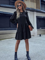 Mini Jurk met Pofmouwen en Hoge Taille - Group5 - Jurkjes.co