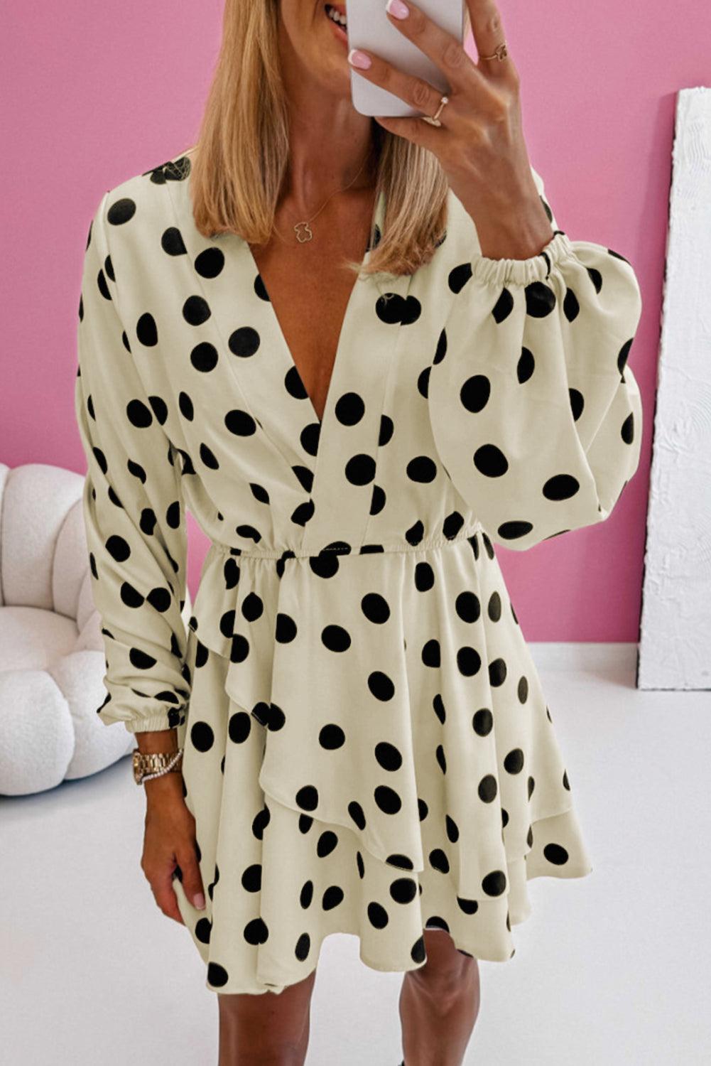 Mini Jurk met Polka Dot Print - Mini Dresses - Jurkjes.co
