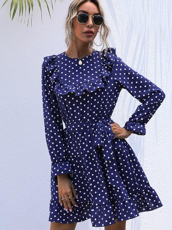 Mini Jurk met Polkadot en Strikceintuur - Group10 - Jurkjes.co