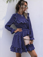 Mini Jurk met Polkadot en Strikceintuur - Group10 - Jurkjes.co