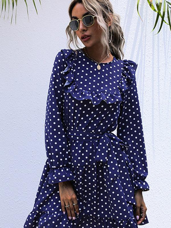 Mini Jurk met Polkadot en Strikceintuur - Group10 - Jurkjes.co