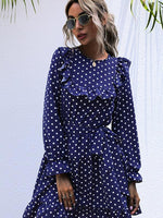 Mini Jurk met Polkadot en Strikceintuur - Group10 - Jurkjes.co