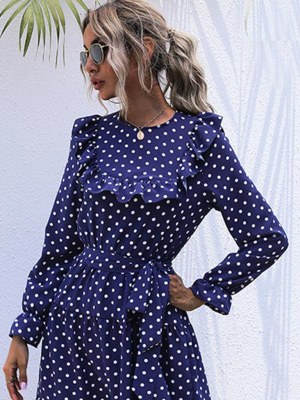 Mini Jurk met Polkadot en Strikceintuur - Group10 - Jurkjes.co