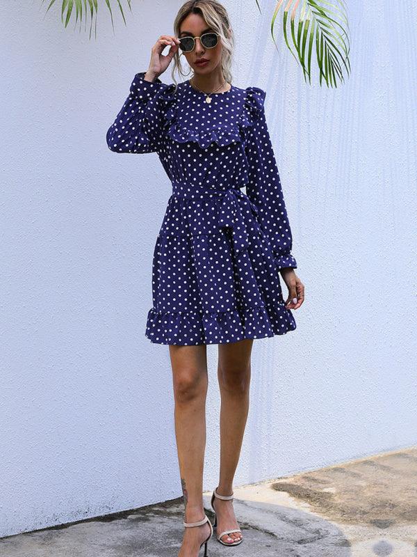 Mini Jurk met Polkadot en Strikceintuur - Group10 - Jurkjes.co